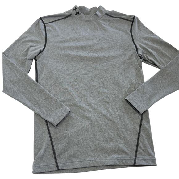 Under Armour Shirt Womens Large Gray ColdGear Compression Long Sleeve Athletic - Picture 1 of 5